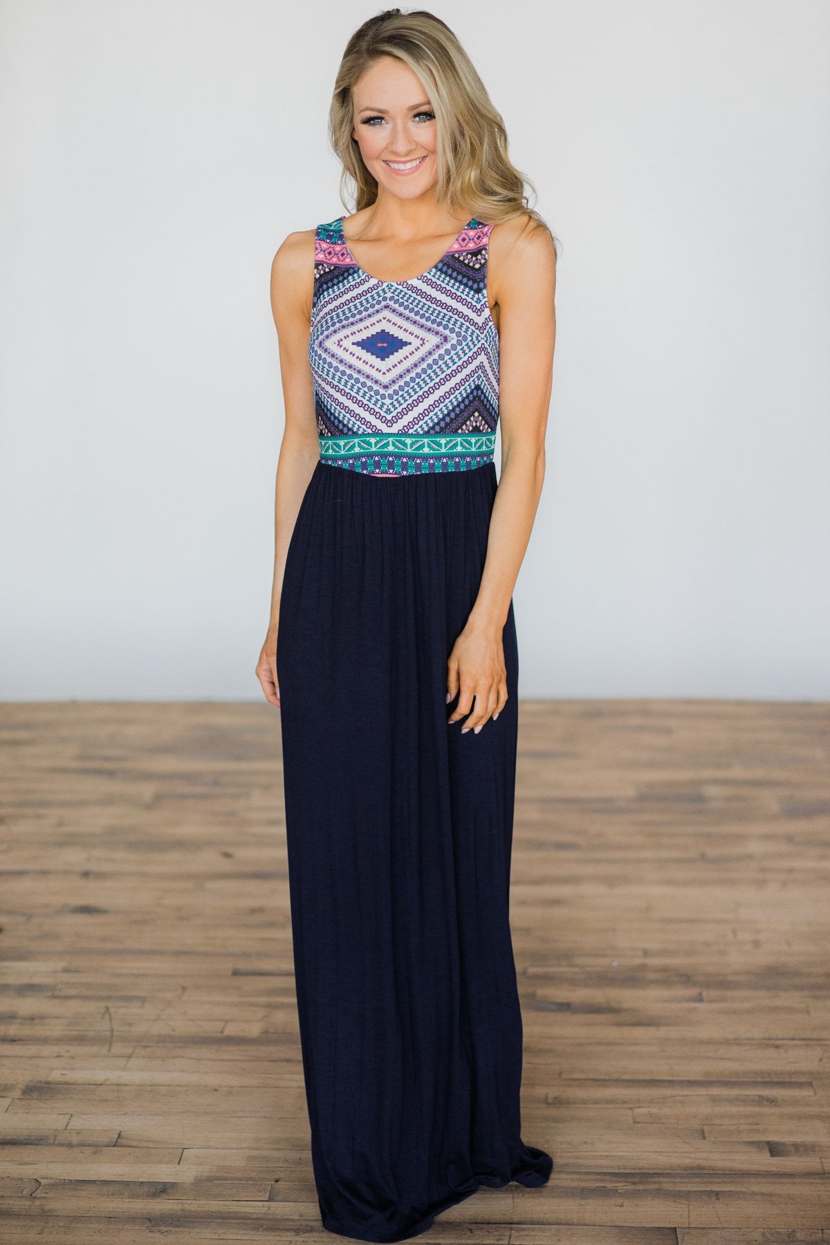 Looking for Love Navy Maxi Dress