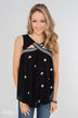 Lovely Nights Criss Cross Tank Top- Black