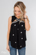Lovely Nights Criss Cross Tank Top- Black