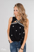 Lovely Nights Criss Cross Tank Top- Black