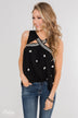Lovely Nights Criss Cross Tank Top- Black