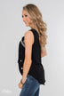 Lovely Nights Criss Cross Tank Top- Black