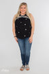 Lovely Nights Criss Cross Tank Top- Black
