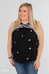 Lovely Nights Criss Cross Tank Top- Black