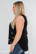 Lovely Nights Criss Cross Tank Top- Black