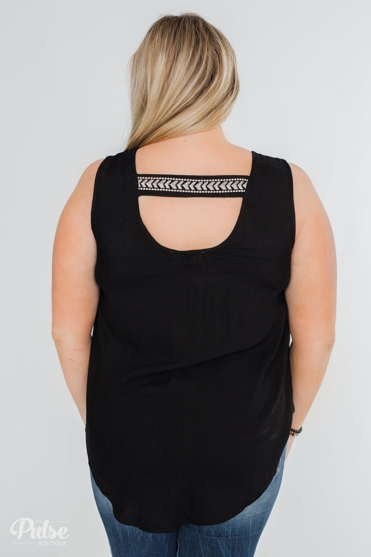Lovely Nights Criss Cross Tank Top- Black