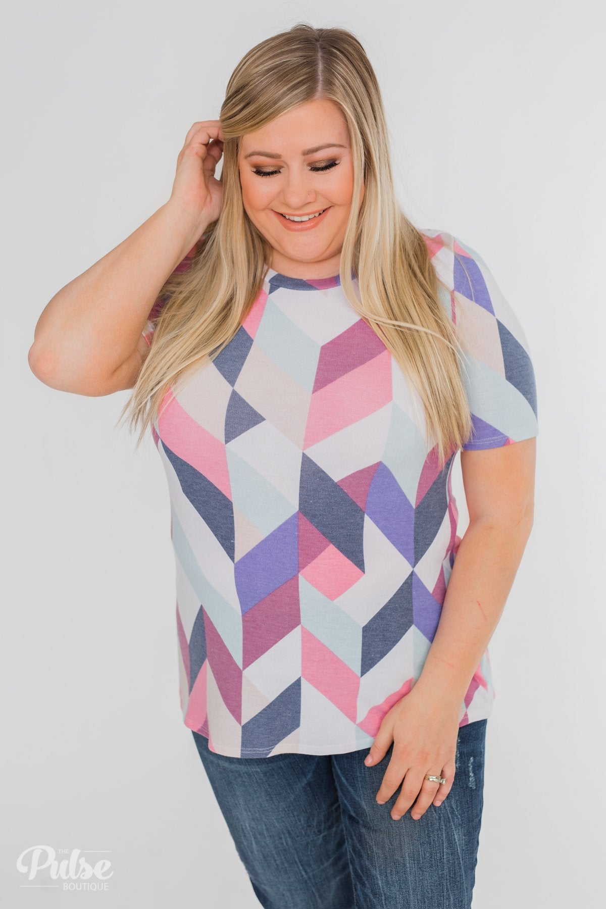 Passion For Patterns Short Sleeve Top- Multi-Colored
