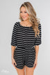 Anything For You Off The Shoulder Romper- Black