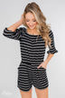 Anything For You Off The Shoulder Romper- Black
