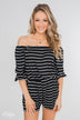 Anything For You Off The Shoulder Romper- Black