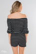 Anything For You Off The Shoulder Romper- Black