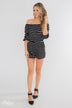 Anything For You Off The Shoulder Romper- Black