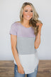 Timeless Beauty Colorblock Top- Lavender