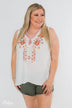Beauty Remarks Embroider Tank Top- White