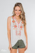 Beauty Remarks Embroider Tank Top- White