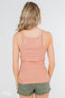 Faded Lace Trimmed Layering Tank- Dusty Peach