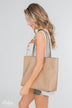 Take Me Anywhere Reversible Tote - Light Beige/Silver