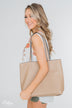 Take Me Anywhere Reversible Tote - Light Beige/Silver