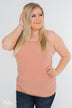 Faded Lace Trimmed Layering Tank- Dusty Peach