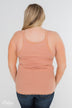 Faded Lace Trimmed Layering Tank- Dusty Peach
