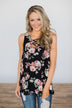 No Better Time Black Floral Tank Top