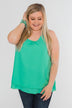 Happy Days Racerback Ruffle Tank Top- Teal