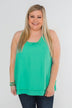 Happy Days Racerback Ruffle Tank Top- Teal