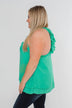 Happy Days Racerback Ruffle Tank Top- Teal