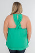 Happy Days Racerback Ruffle Tank Top- Teal