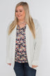 Delightful Days Knitted Drape Cardigan- Ivory