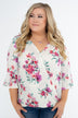 Floral Affection Wrap Blouse- Ivory