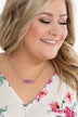 Rectangle Pendant Necklace- Lilac