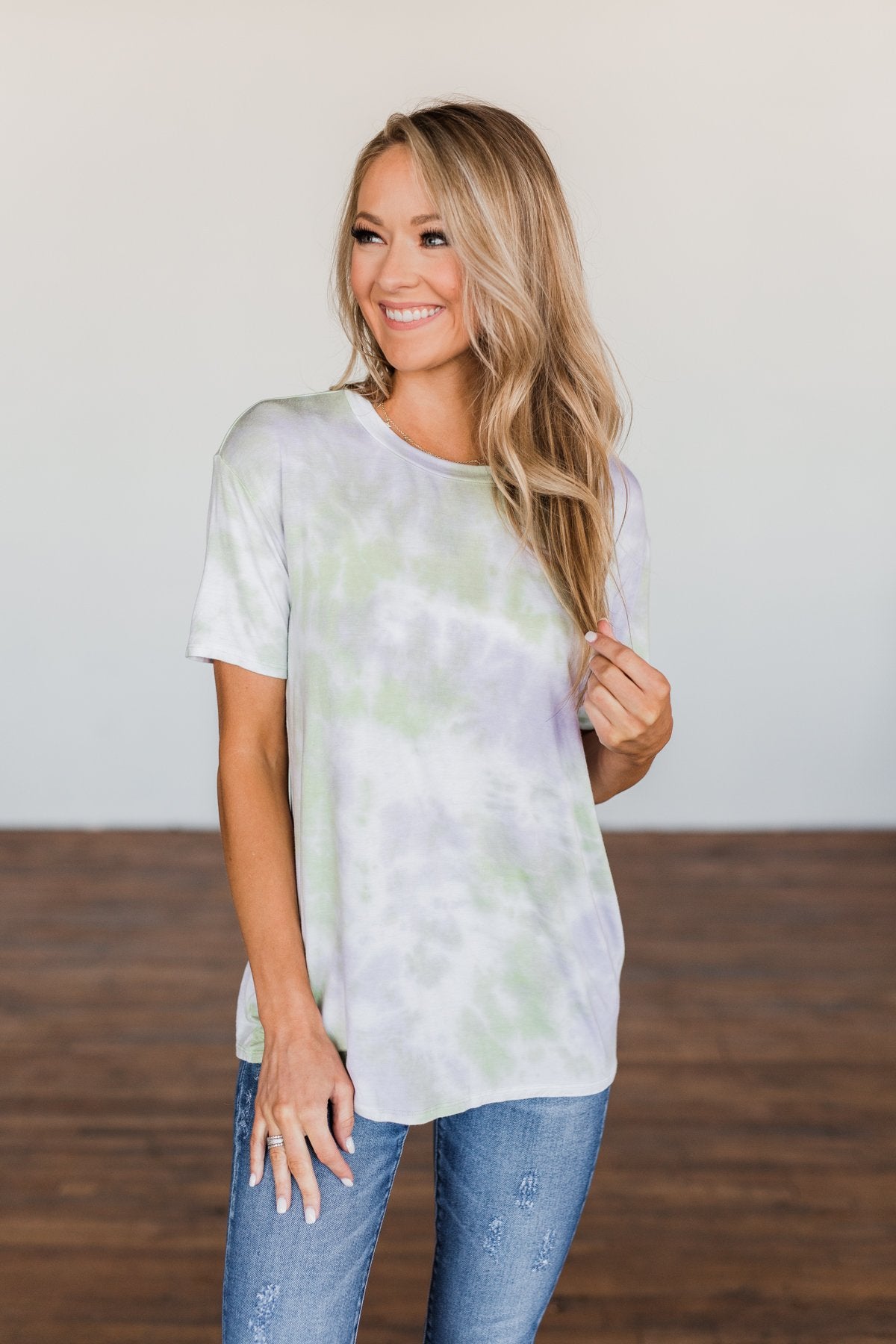 You Are My Only Tie Dye Top- Lavender, Green, & Ivory