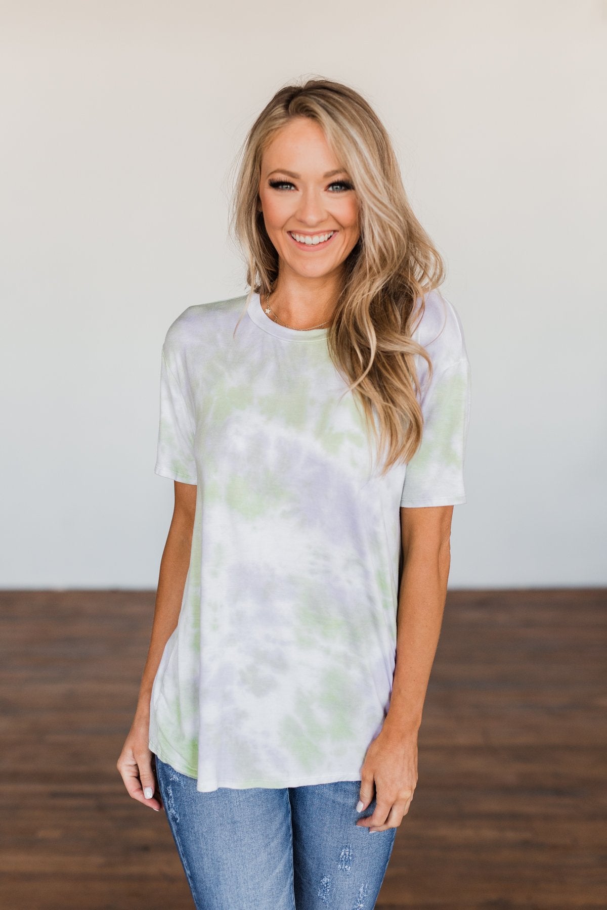 You Are My Only Tie Dye Top- Lavender, Green, & Ivory