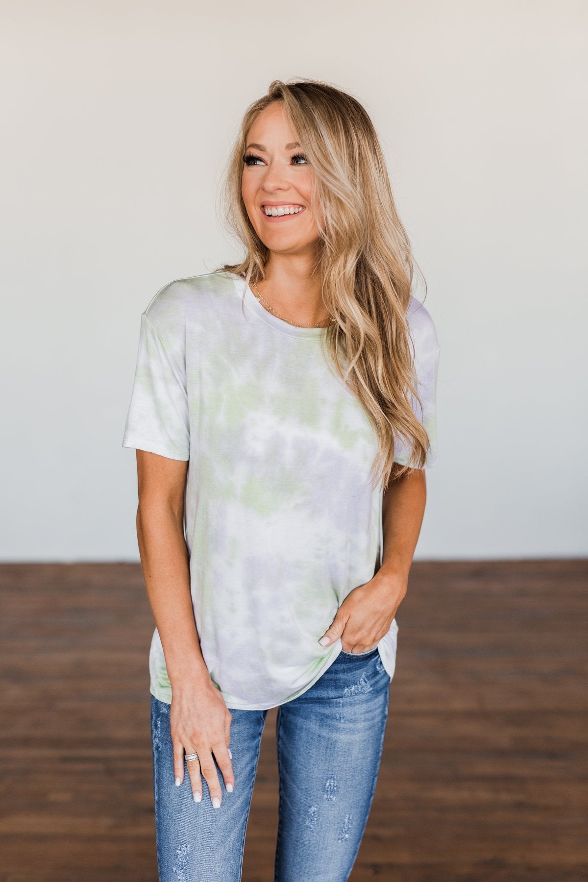 You Are My Only Tie Dye Top- Lavender, Green, & Ivory