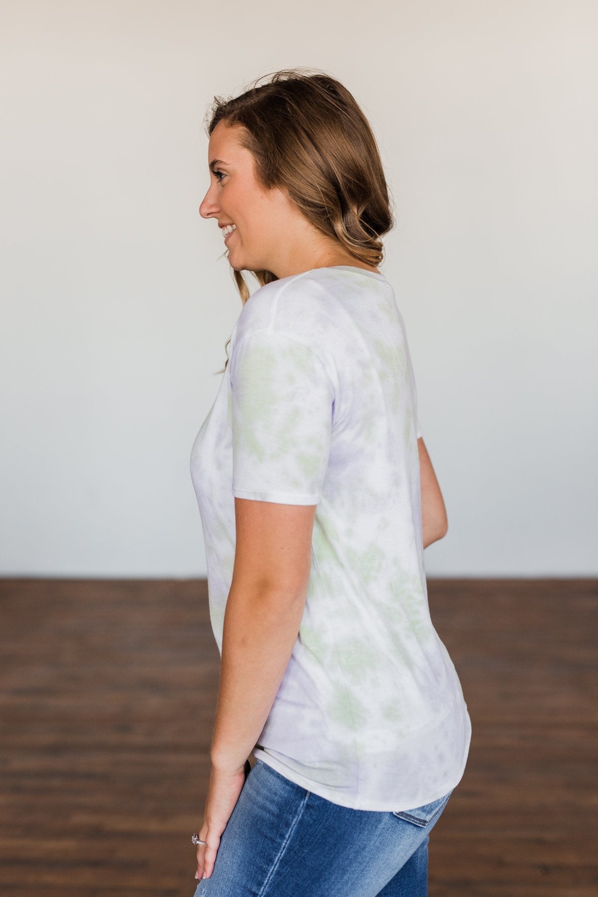 You Are My Only Tie Dye Top- Lavender, Green, & Ivory