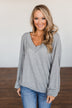 Know You Better Thermal Long Sleeve Top- Grey