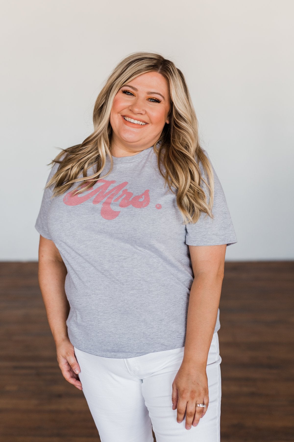 "Mrs." Graphic Tee- Grey