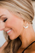 Days of Gold Dangle Hoop Earrings- Gold & Cream
