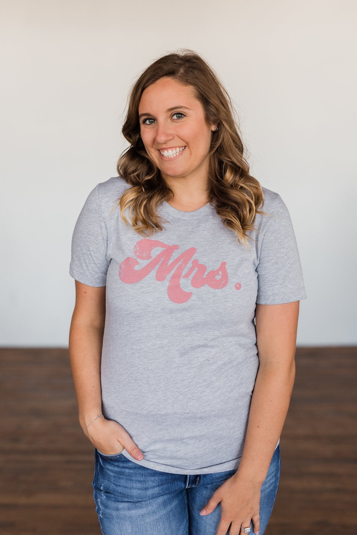 "Mrs." Graphic Tee- Grey