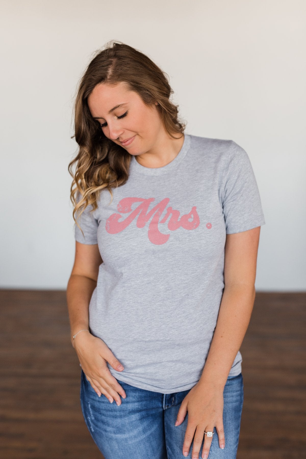 "Mrs." Graphic Tee- Grey