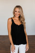 Take A Stand Crochet Tank Top- Black