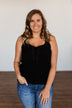 Take A Stand Crochet Tank Top- Black