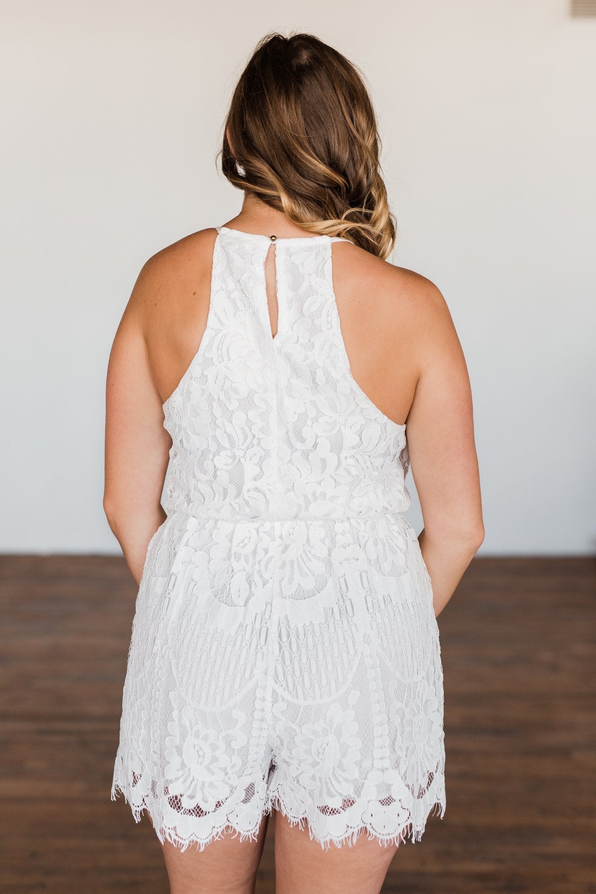 Summer Elegance Lace Romper- Ivory