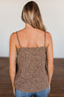 Talk It Out Leopard Lace Shift Tank- Deep Taupe