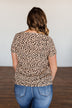 Like It Like That Spotted Button Top- Tan