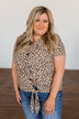 Like It Like That Spotted Button Top- Tan
