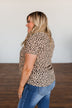 Like It Like That Spotted Button Top- Tan