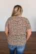 Like It Like That Spotted Button Top- Tan
