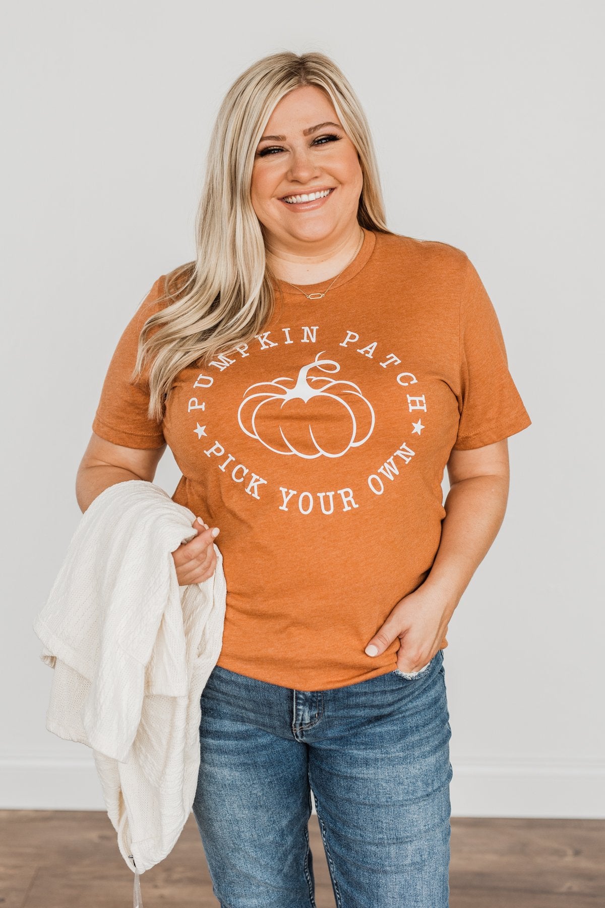 "Pumpkin Patch, Pick Your Own" Graphic Tee- Copper